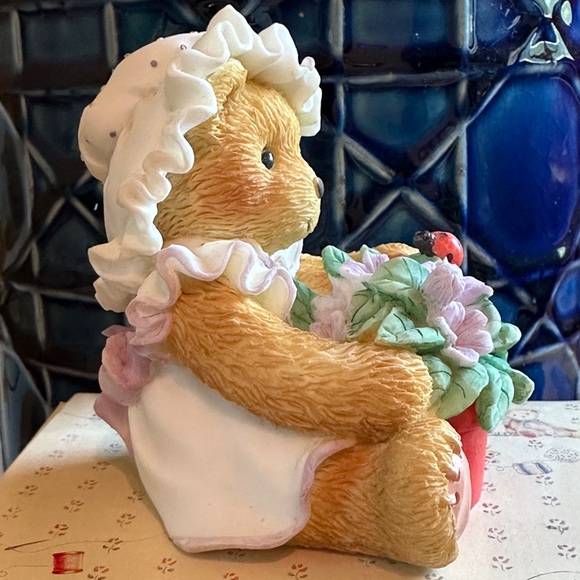 Cherished Teddies Violet Blessings Bloom When You Are Near 1995 Figurine w/Box - Picture 3 of 7